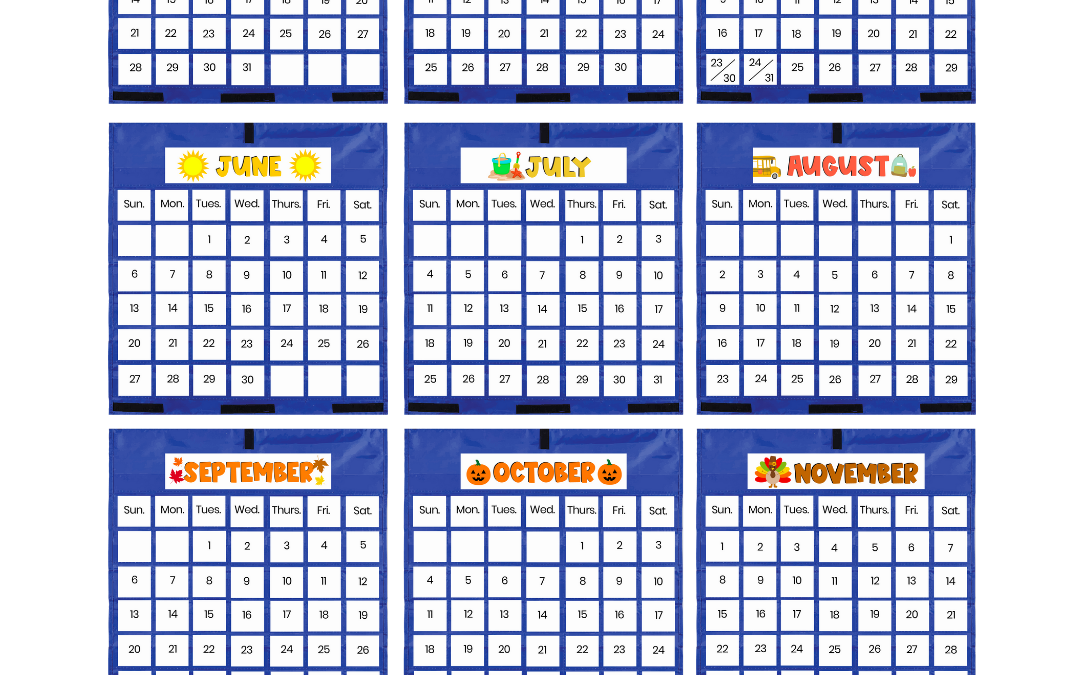 2020-2021 Virtual Classroom Calendars